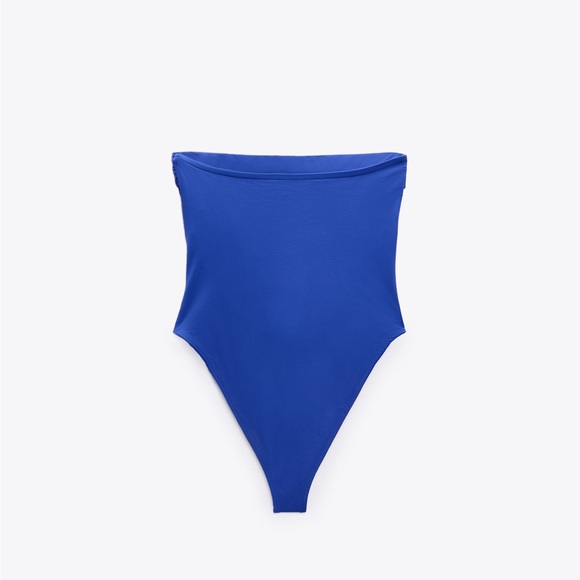 🇺🇸 NWT ZARA RUCHED STRAPLESS BODYSUIT - Picture 6 of 7